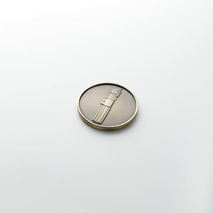 Antique Brass Darth Vader Lightsaber Pommel Coin Insert – $4.5\text{ cm}$ Medallion