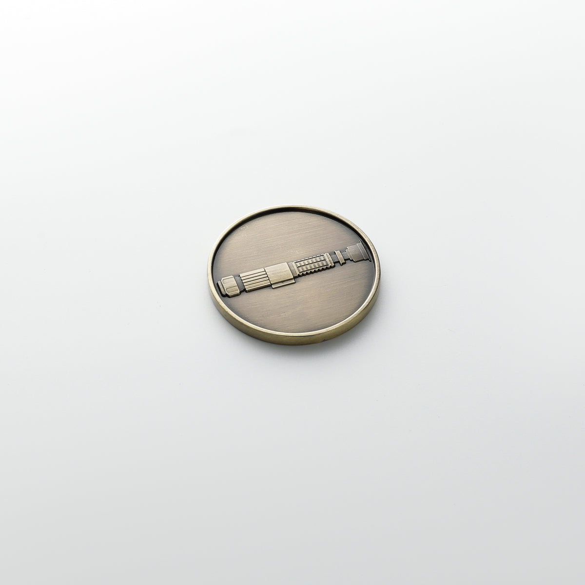 Antique Brass Obi-Wan Kenobi Lightsaber Pommel Coin Insert – 4.5 cm Medallion