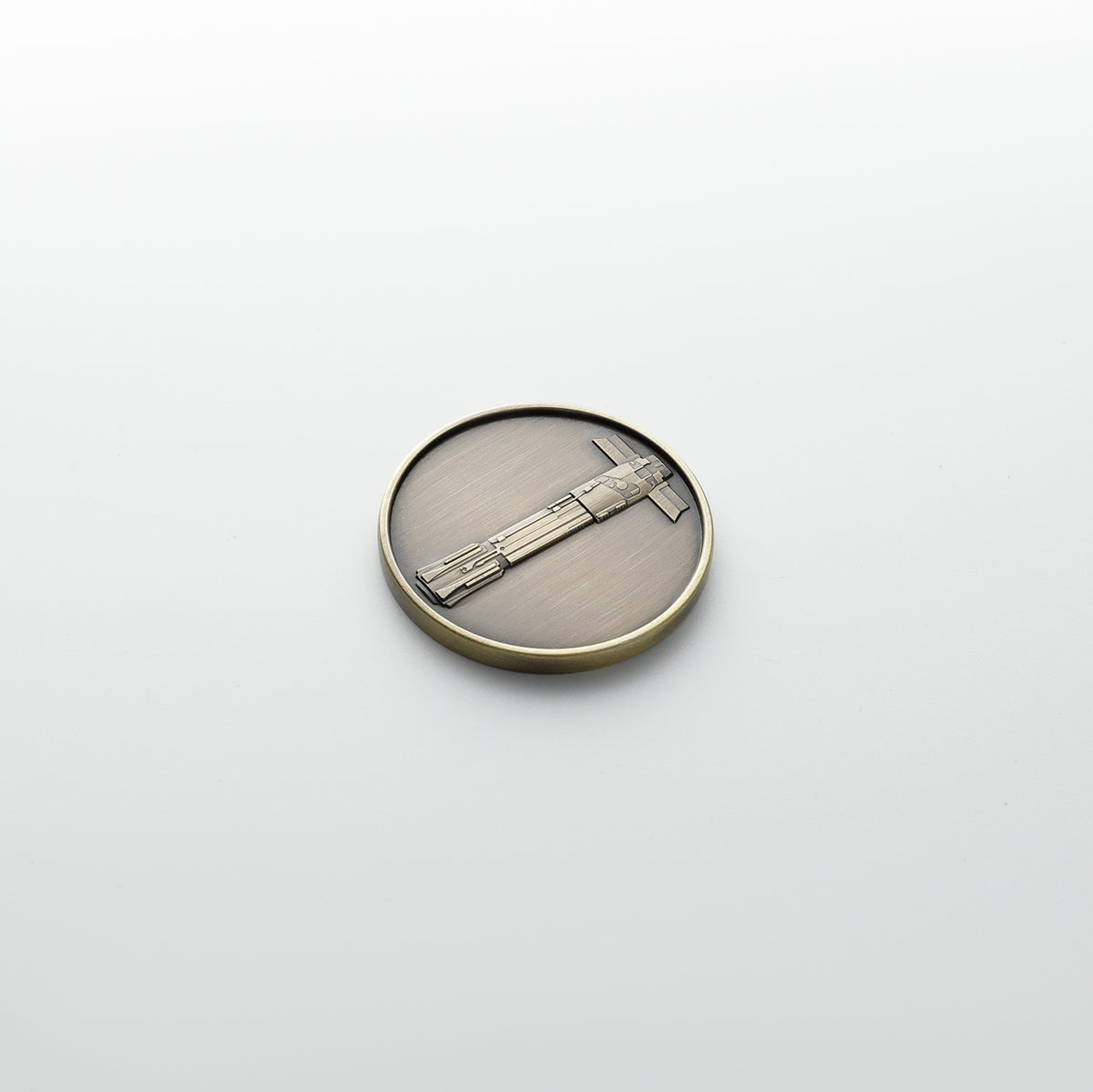 Antique Brass Obi-Wan Kenobi Lightsaber Pommel Coin Insert – 4.5 cm Medallion