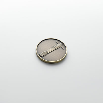 Antique Brass Obi-Wan Kenobi Lightsaber Pommel Coin Insert – 4.5 cm Medallion