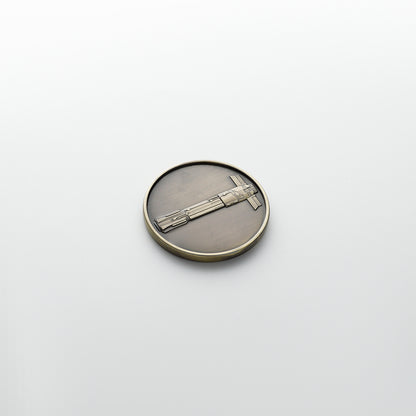 Antique Brass Obi-Wan Kenobi Lightsaber Pommel Coin Insert – 4.5 cm Medallion