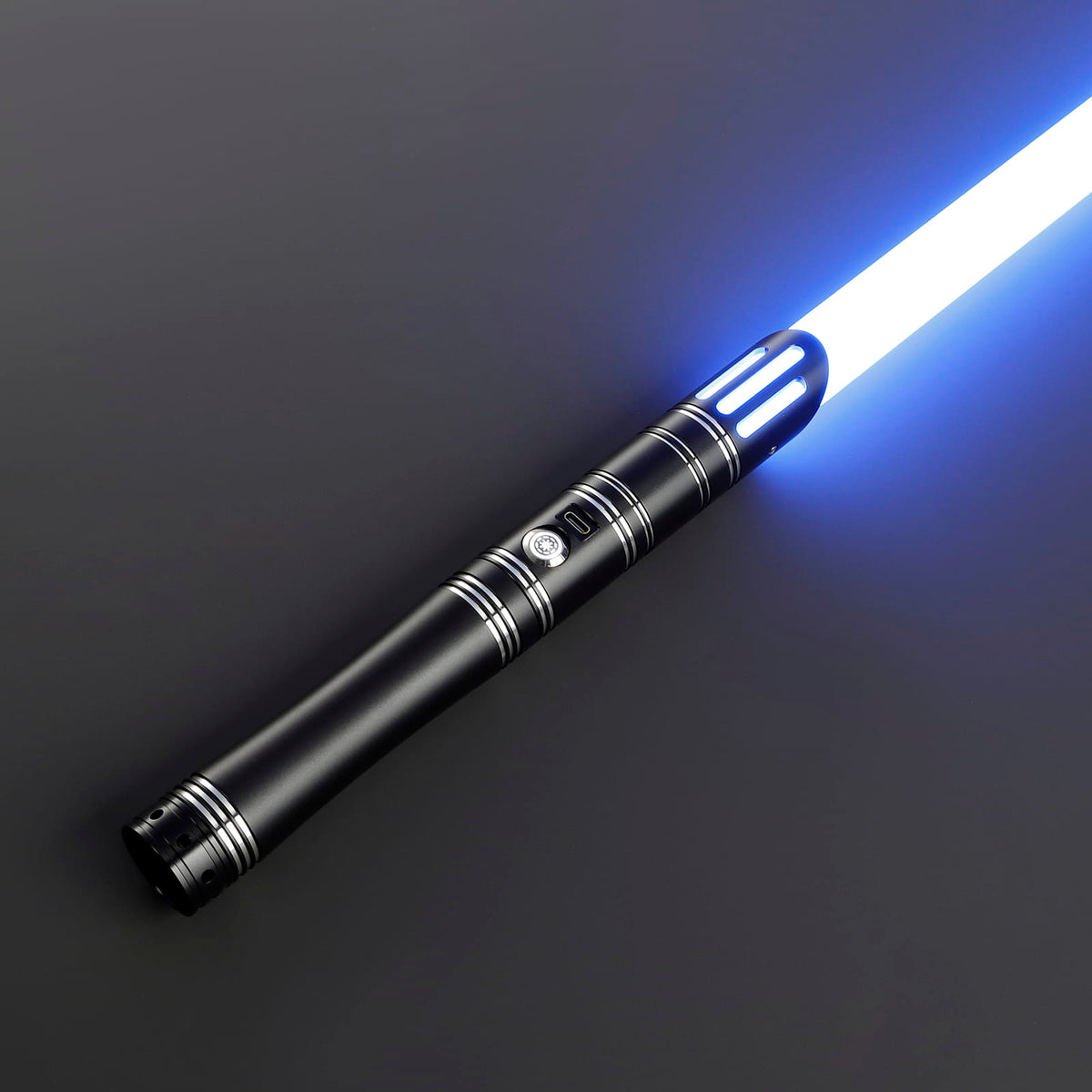 Brushed Silver Lightsaber Hilt – Slotted Emitter Design
