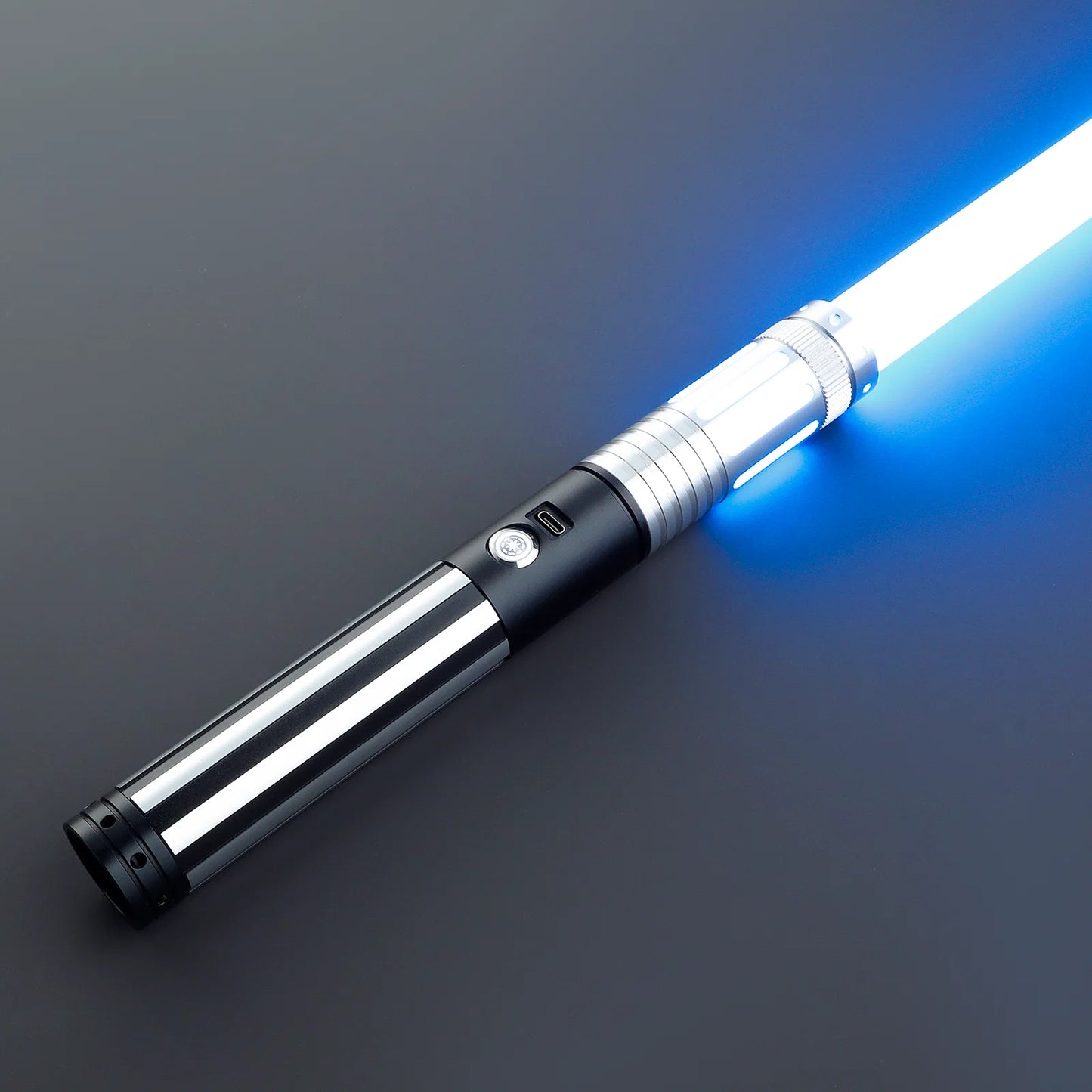 The Vented Chrome Sovereign Custom Red Lightsaber