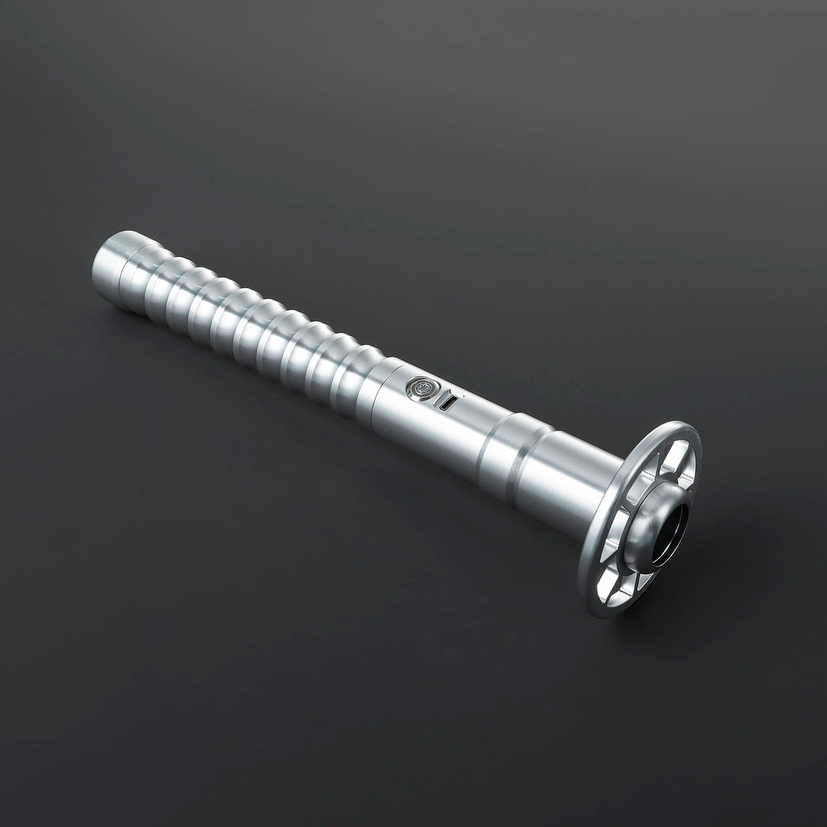Kendo Lightsaber – Silver Katana-Style Hilt with Circular Guard
