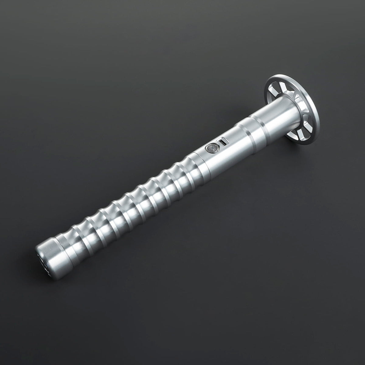 Kendo Lightsaber – Silver Katana-Style Hilt with Circular Guard