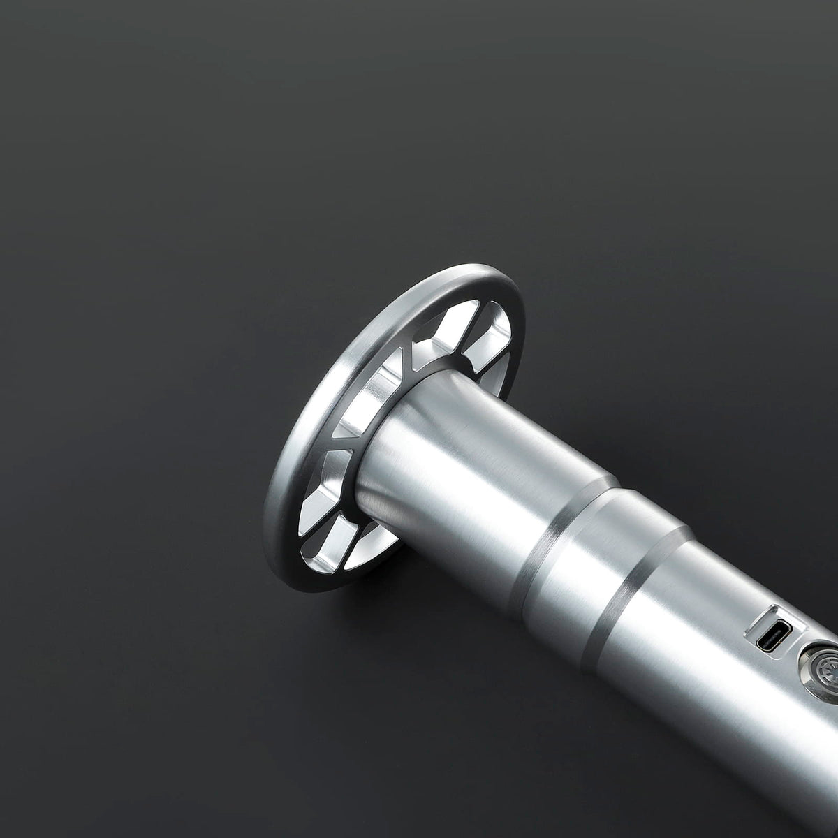 Kendo Lightsaber – Silver Katana-Style Hilt with Circular Guard