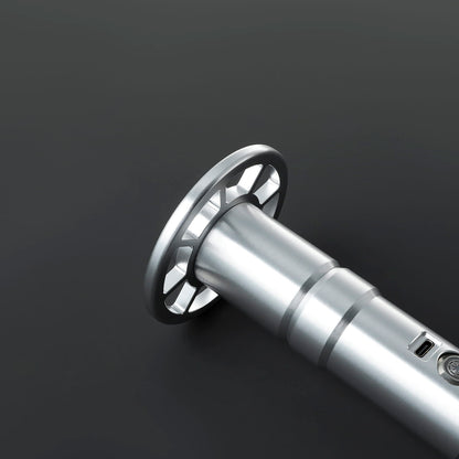 Kendo Lightsaber – Silver Katana-Style Hilt with Circular Guard