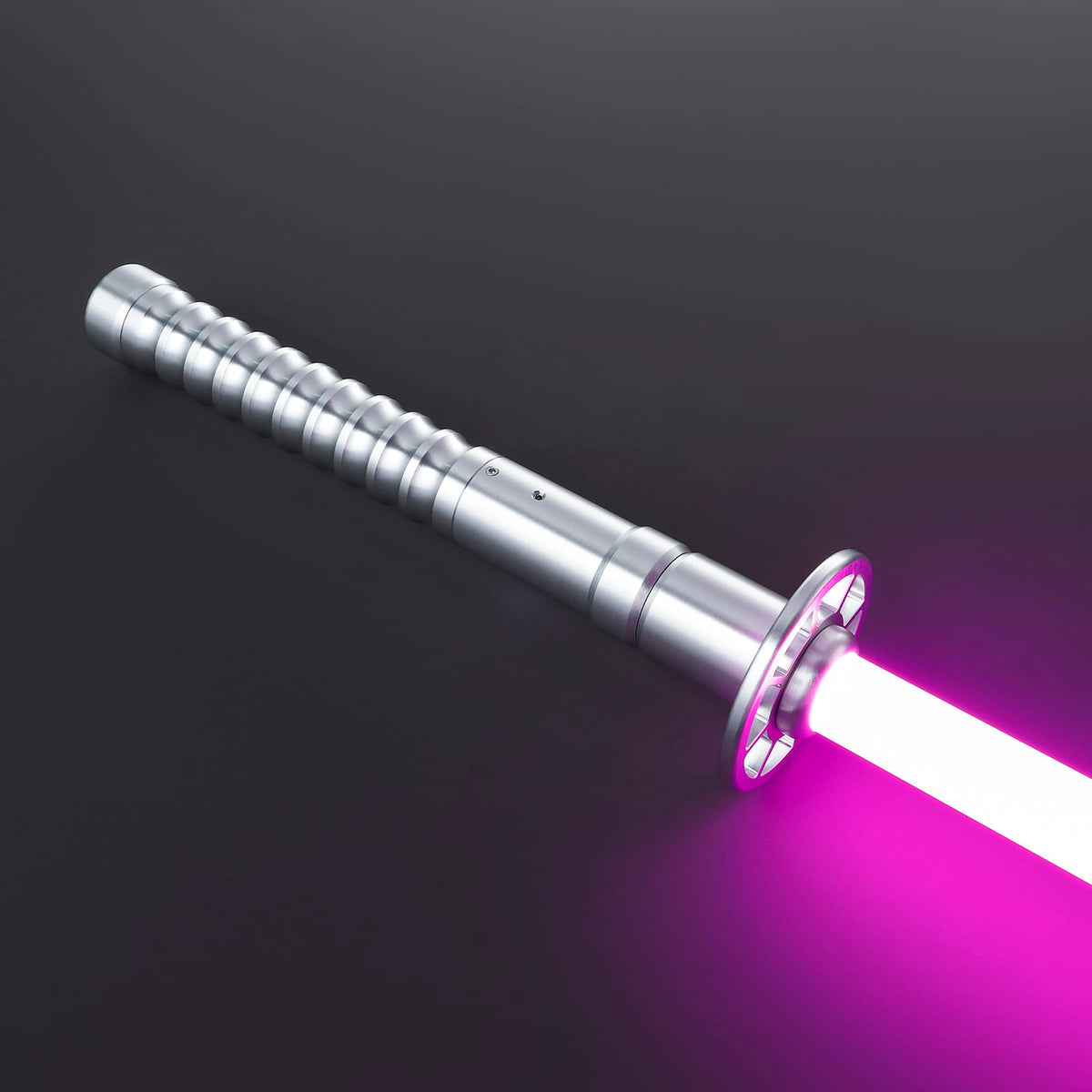 Kendo Lightsaber – Silver Katana-Style Hilt with Circular Guard