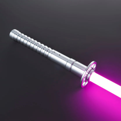 Kendo Lightsaber – Silver Katana-Style Hilt with Circular Guard