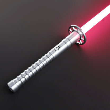 Kendo Lightsaber – Silver Katana-Style Hilt with Circular Guard