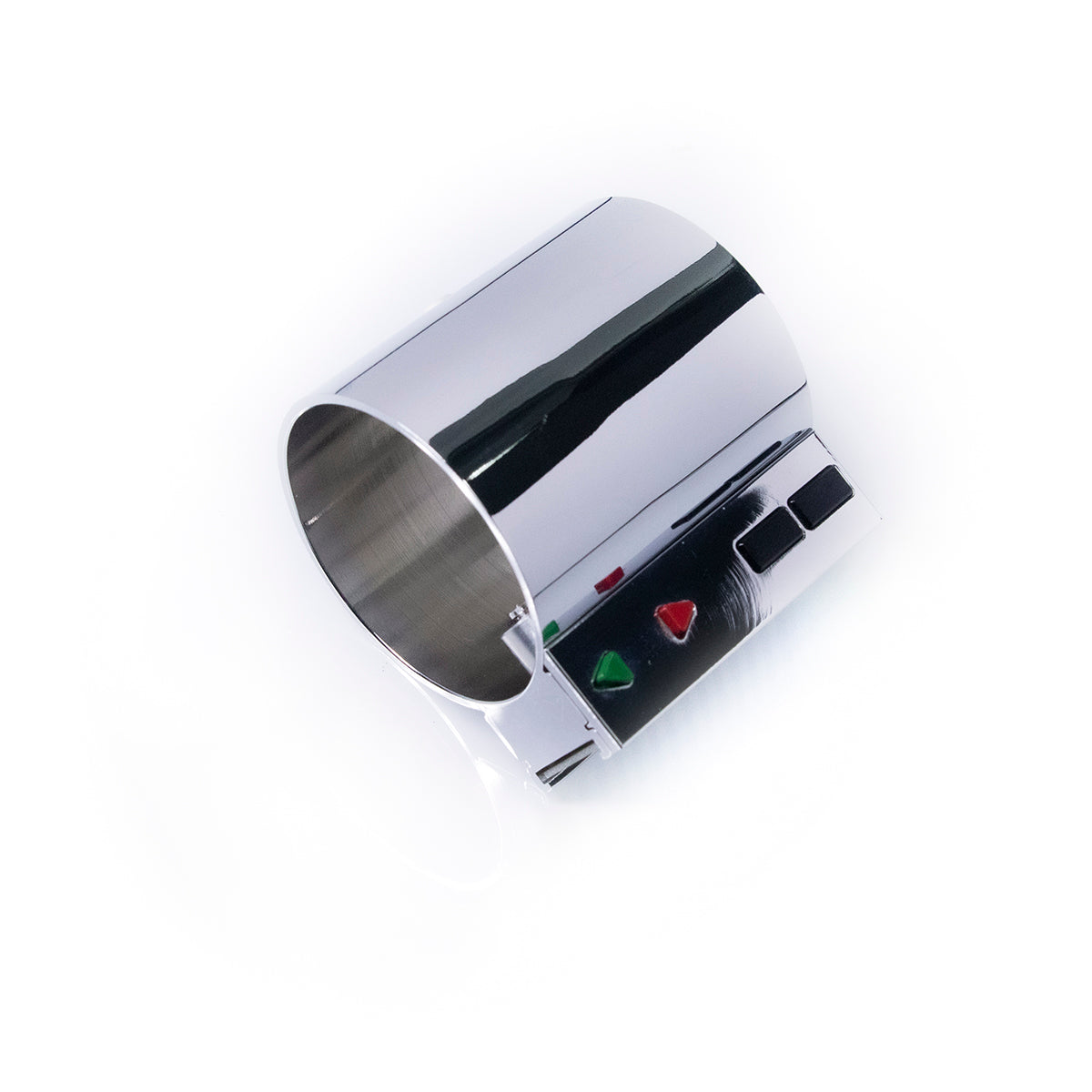 Chrome Lightsaber Control Box & Clamp Sleeve with Dual Indicator Switches