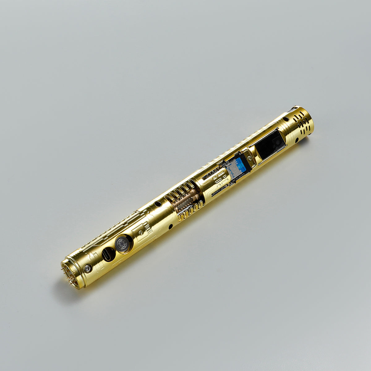 XenoPixel Custom Lightsaber Core Chassis – Spinning Kyber Crystal Chamber & OLED Screen for 1-Inch Hilt