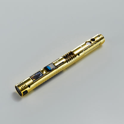 XenoPixel Custom Lightsaber Core Chassis – Spinning Kyber Crystal Chamber & OLED Screen for 1-Inch Hilt