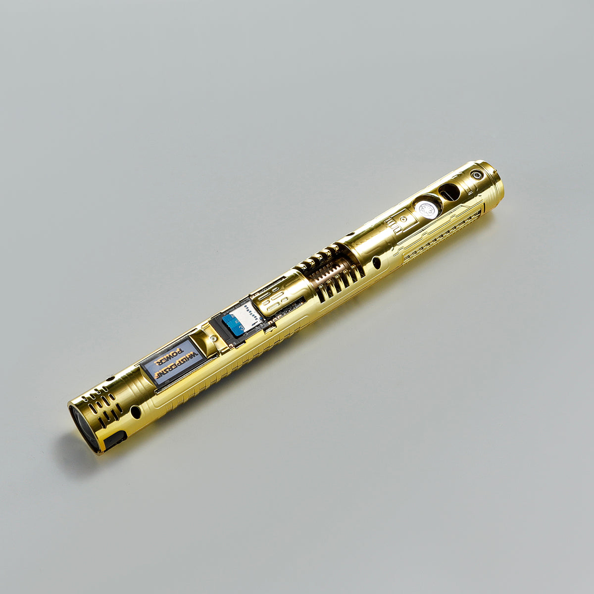 XenoPixel Custom Lightsaber Core Chassis – Spinning Kyber Crystal Chamber & OLED Screen for 1-Inch Hilt