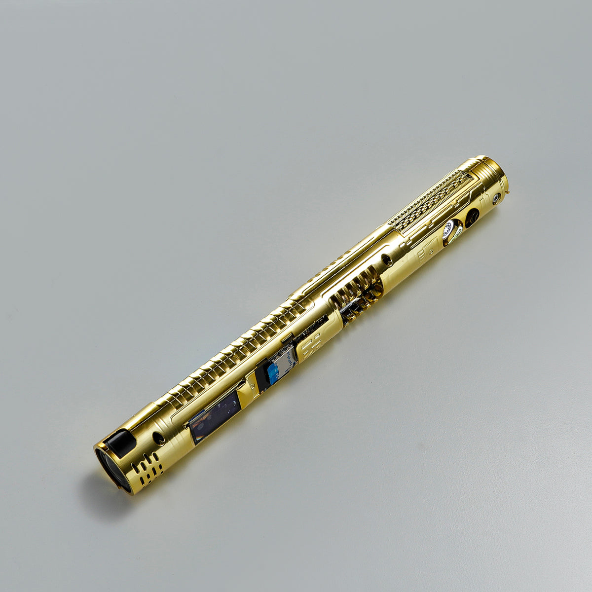 XenoPixel Custom Lightsaber Core Chassis – Spinning Kyber Crystal Chamber & OLED Screen for 1-Inch Hilt