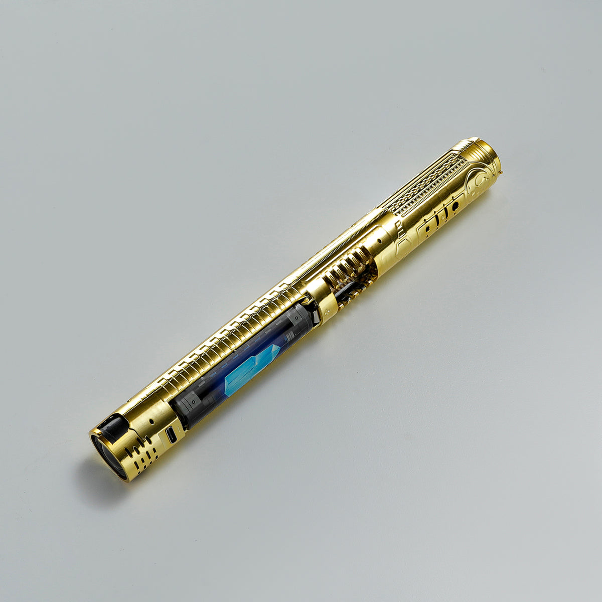 XenoPixel Custom Lightsaber Core Chassis – Spinning Kyber Crystal Chamber & OLED Screen for 1-Inch Hilt