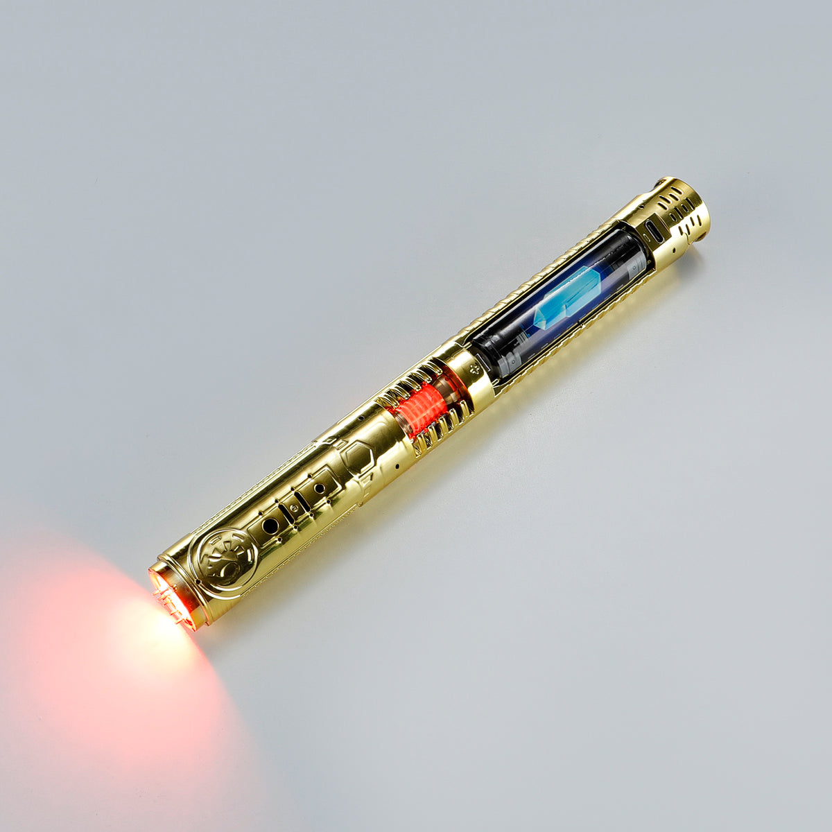 XenoPixel Custom Lightsaber Core Chassis – Spinning Kyber Crystal Chamber & OLED Screen for 1-Inch Hilt
