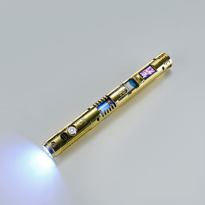 XenoPixel Custom Lightsaber Core Chassis – Spinning Kyber Crystal Chamber & OLED Screen for 1-Inch Hilt