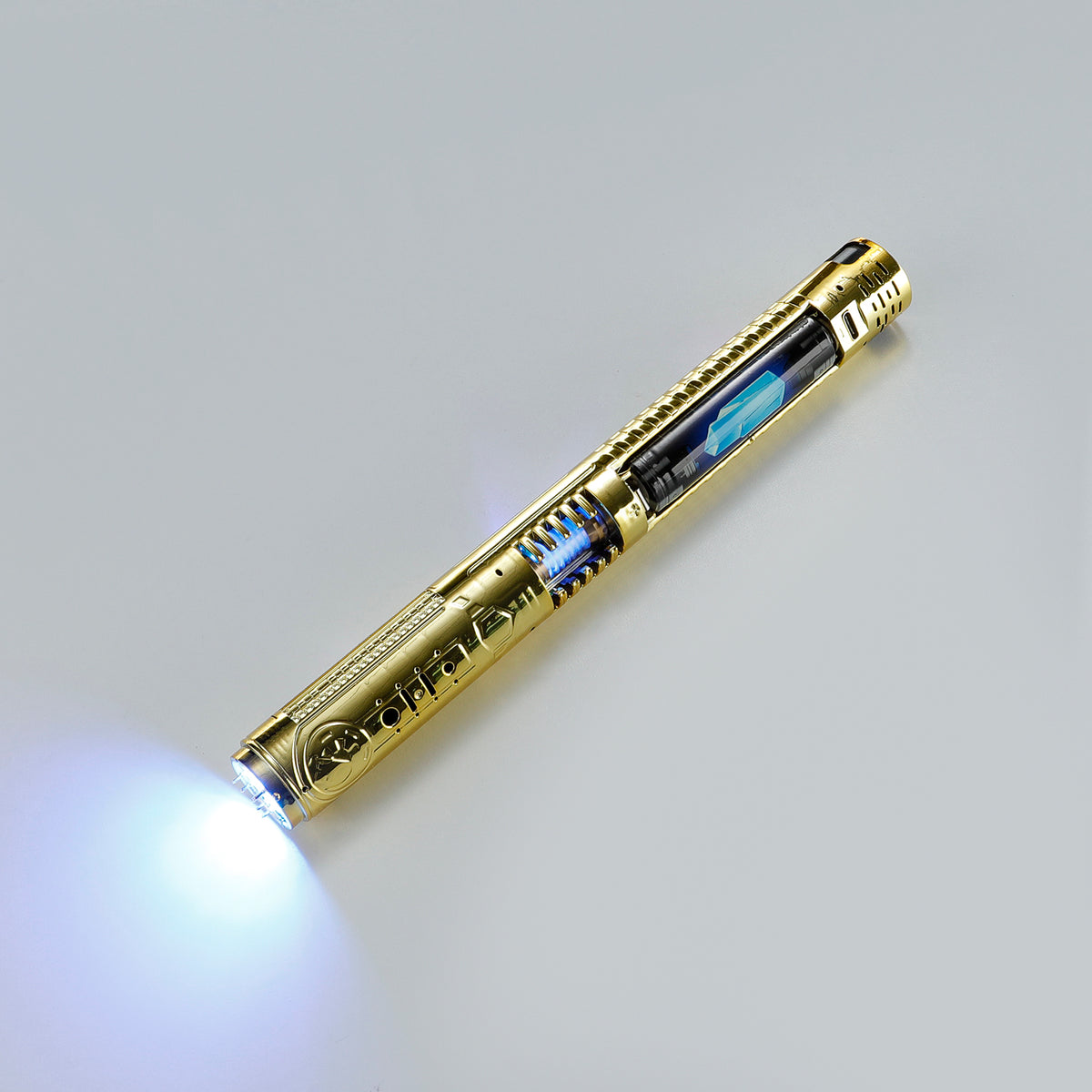 XenoPixel Custom Lightsaber Core Chassis – Spinning Kyber Crystal Chamber & OLED Screen for 1-Inch Hilt