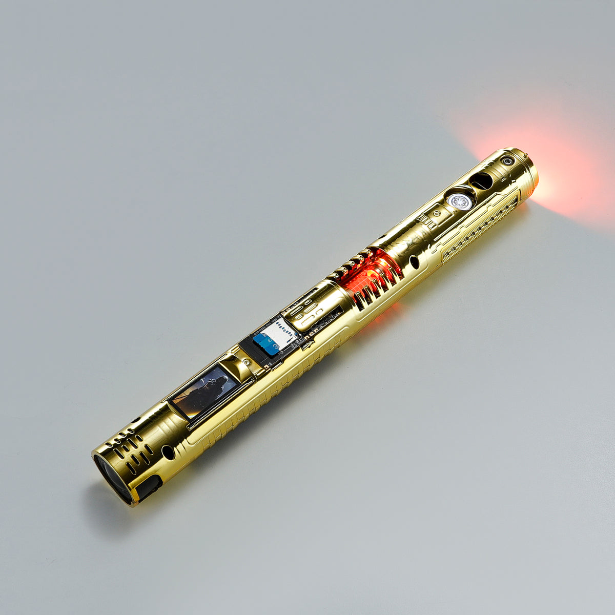 XenoPixel Custom Lightsaber Core Chassis – Spinning Kyber Crystal Chamber & OLED Screen for 1-Inch Hilt