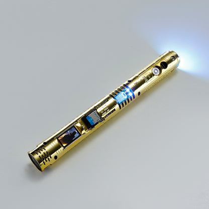 XenoPixel Custom Lightsaber Core Chassis – Spinning Kyber Crystal Chamber & OLED Screen for 1-Inch Hilt