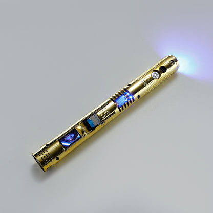 XenoPixel Custom Lightsaber Core Chassis – Spinning Kyber Crystal Chamber & OLED Screen for 1-Inch Hilt