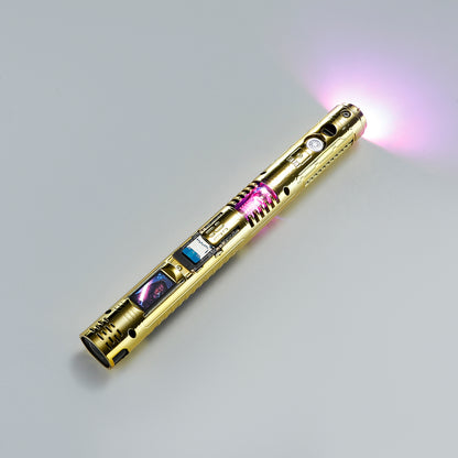 XenoPixel Custom Lightsaber Core Chassis – Spinning Kyber Crystal Chamber & OLED Screen for 1-Inch Hilt