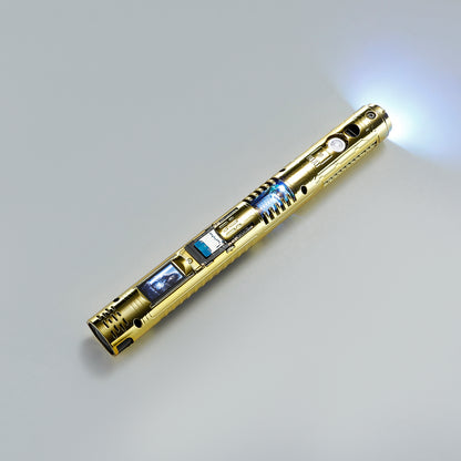XenoPixel Custom Lightsaber Core Chassis – Spinning Kyber Crystal Chamber & OLED Screen for 1-Inch Hilt