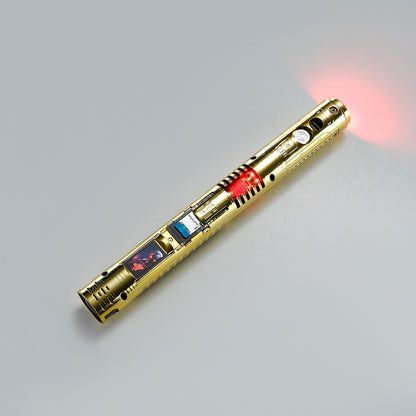 XenoPixel Custom Lightsaber Core Chassis – Spinning Kyber Crystal Chamber & OLED Screen for 1-Inch Hilt