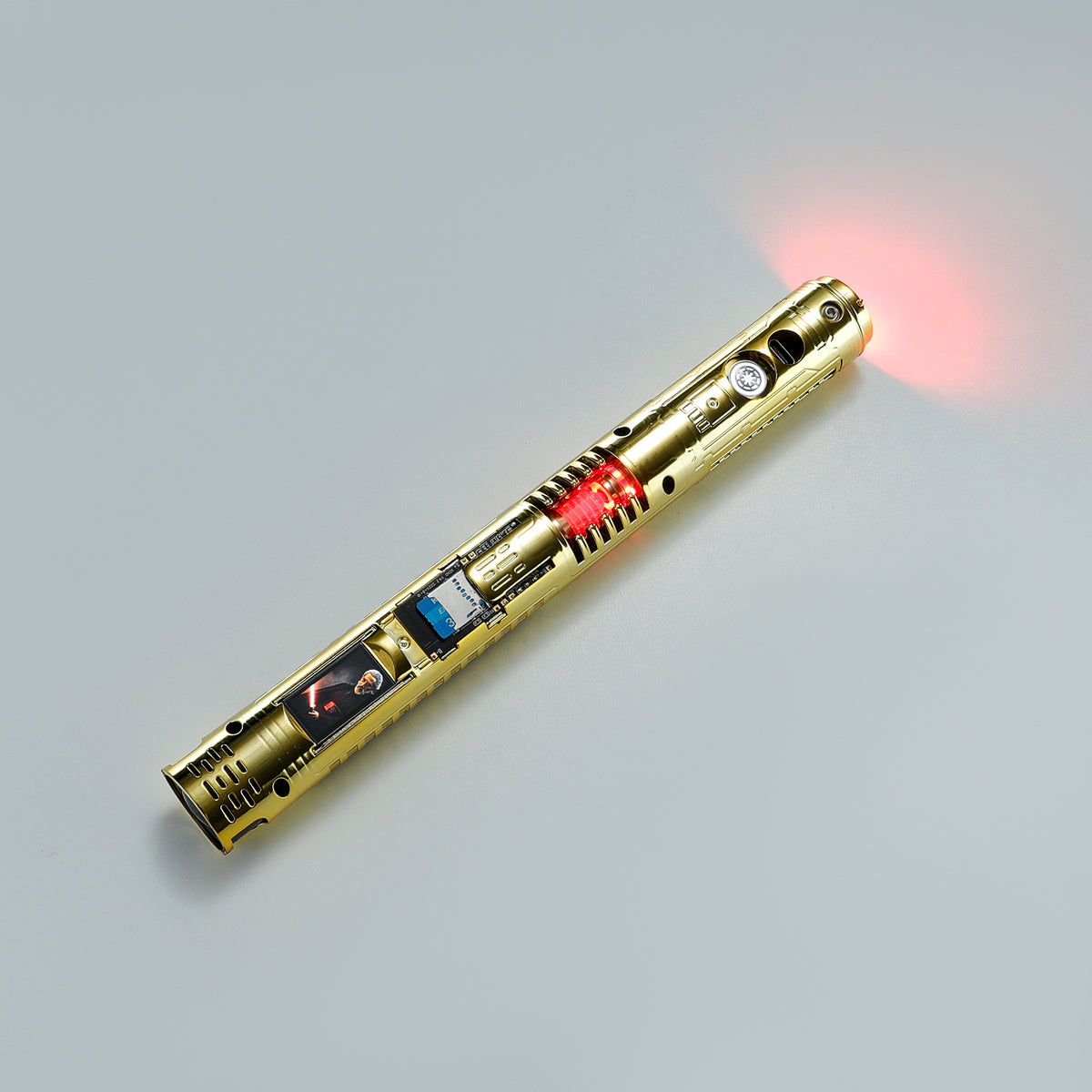 XenoPixel Custom Lightsaber Core Chassis – Spinning Kyber Crystal Chamber & OLED Screen for 1-Inch Hilt