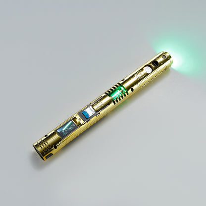 XenoPixel Custom Lightsaber Core Chassis – Spinning Kyber Crystal Chamber & OLED Screen for 1-Inch Hilt