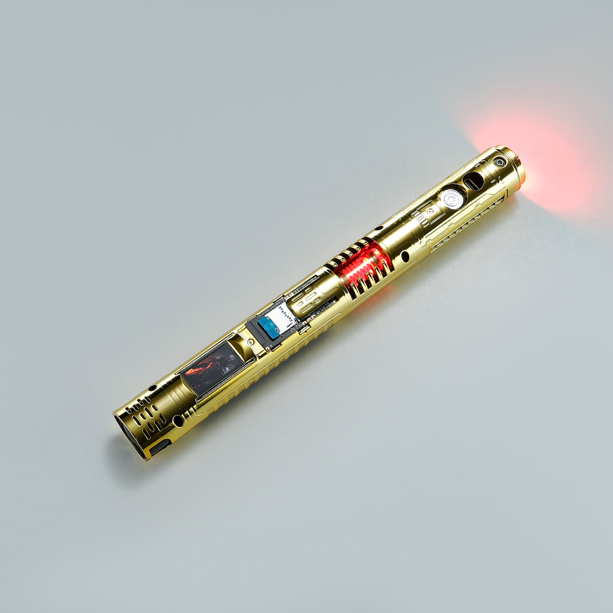 XenoPixel Custom Lightsaber Core Chassis – Spinning Kyber Crystal Chamber & OLED Screen for 1-Inch Hilt