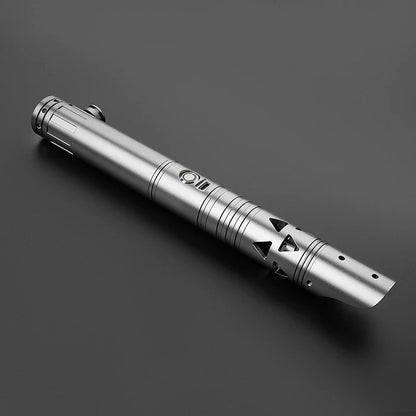 The Brushed Silver Triangle Vented Custom Red Lightsaber