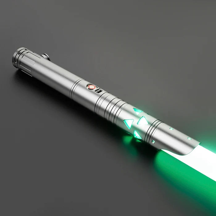The Brushed Silver Triangle Vented Custom Red Lightsaber