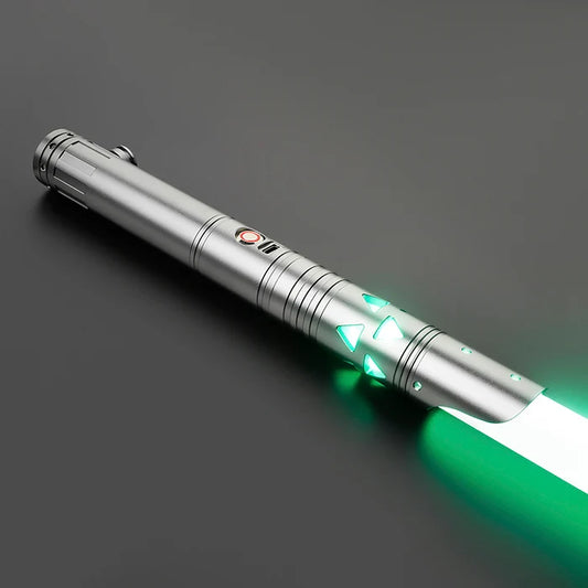 The Brushed Silver Triangle Vented Custom Red Lightsaber