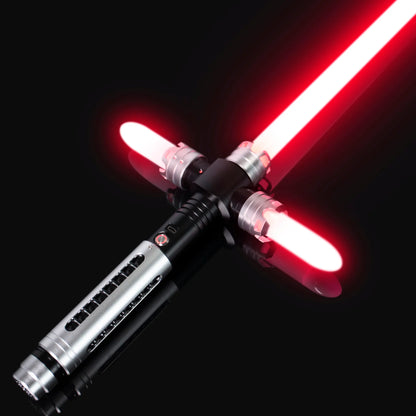 BM Lightsaber Crossguard Light Saber Xenopixel V3 Three Blades Black Hilt