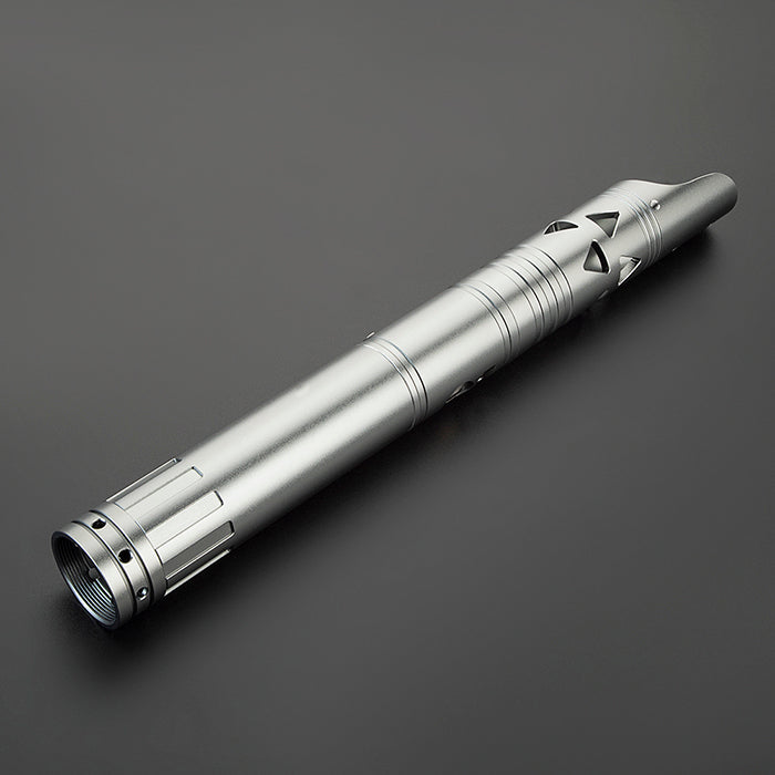 The Brushed Silver Triangle Vented Custom Red Lightsaber