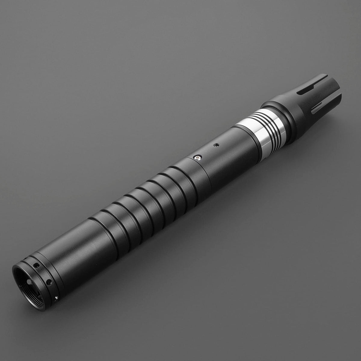 Vanguard Lightsaber Hilt – Matte Black with Silver Accents
