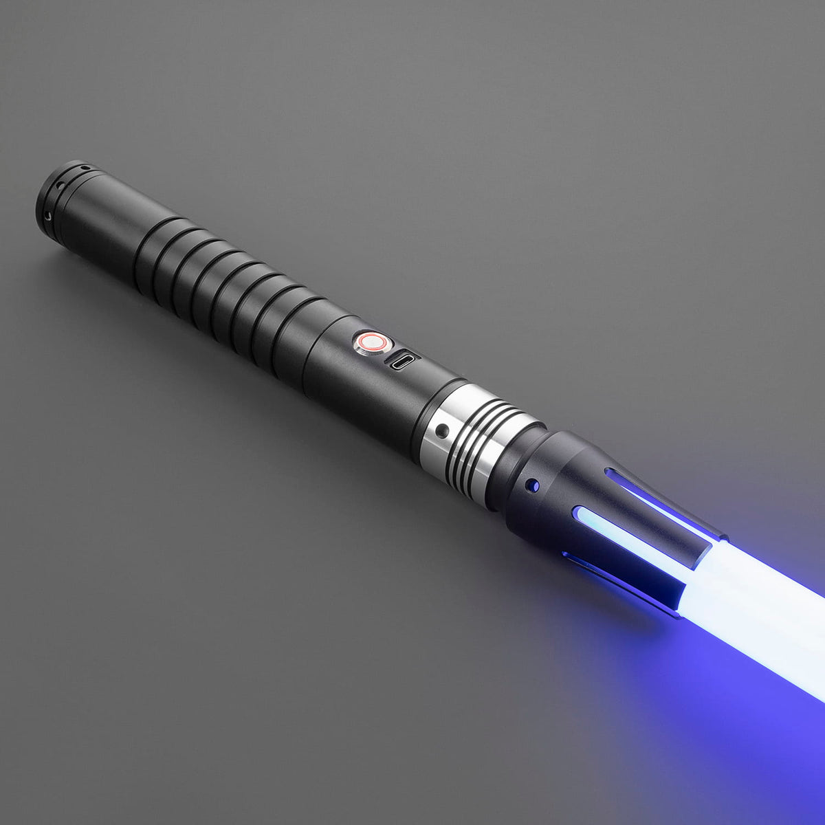 Vanguard Lightsaber Hilt – Matte Black with Silver Accents