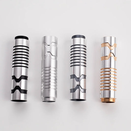 The Dual-Zone Chevron Ribbed Mainbody Extension Custom Red Lightsaber