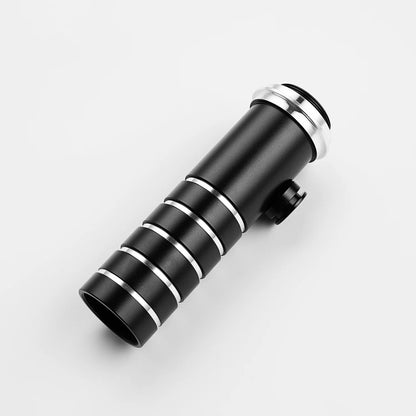 The Silver-Ringed Multi-Groove Knob Mainbody Custom Red Lightsaber