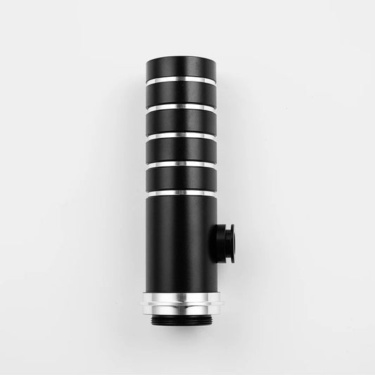 The Silver-Ringed Multi-Groove Knob Mainbody Custom Red Lightsaber