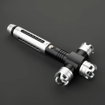 BM Lightsaber Crossguard Light Saber Xenopixel V3 Three Blades Black Hilt