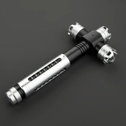 BM Lightsaber Crossguard Light Saber Xenopixel V3 Three Blades Black Hilt