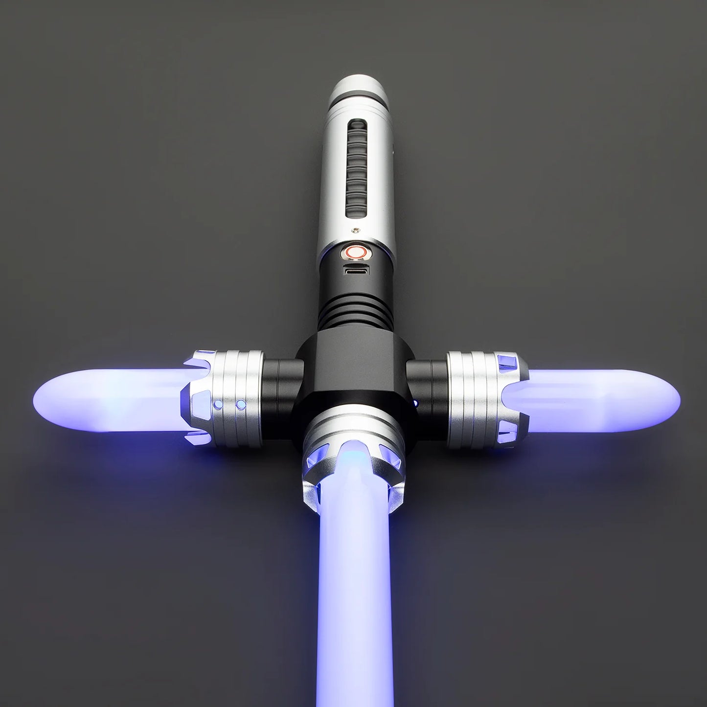 BM Lightsaber Crossguard Light Saber Xenopixel V3 Three Blades Black Hilt