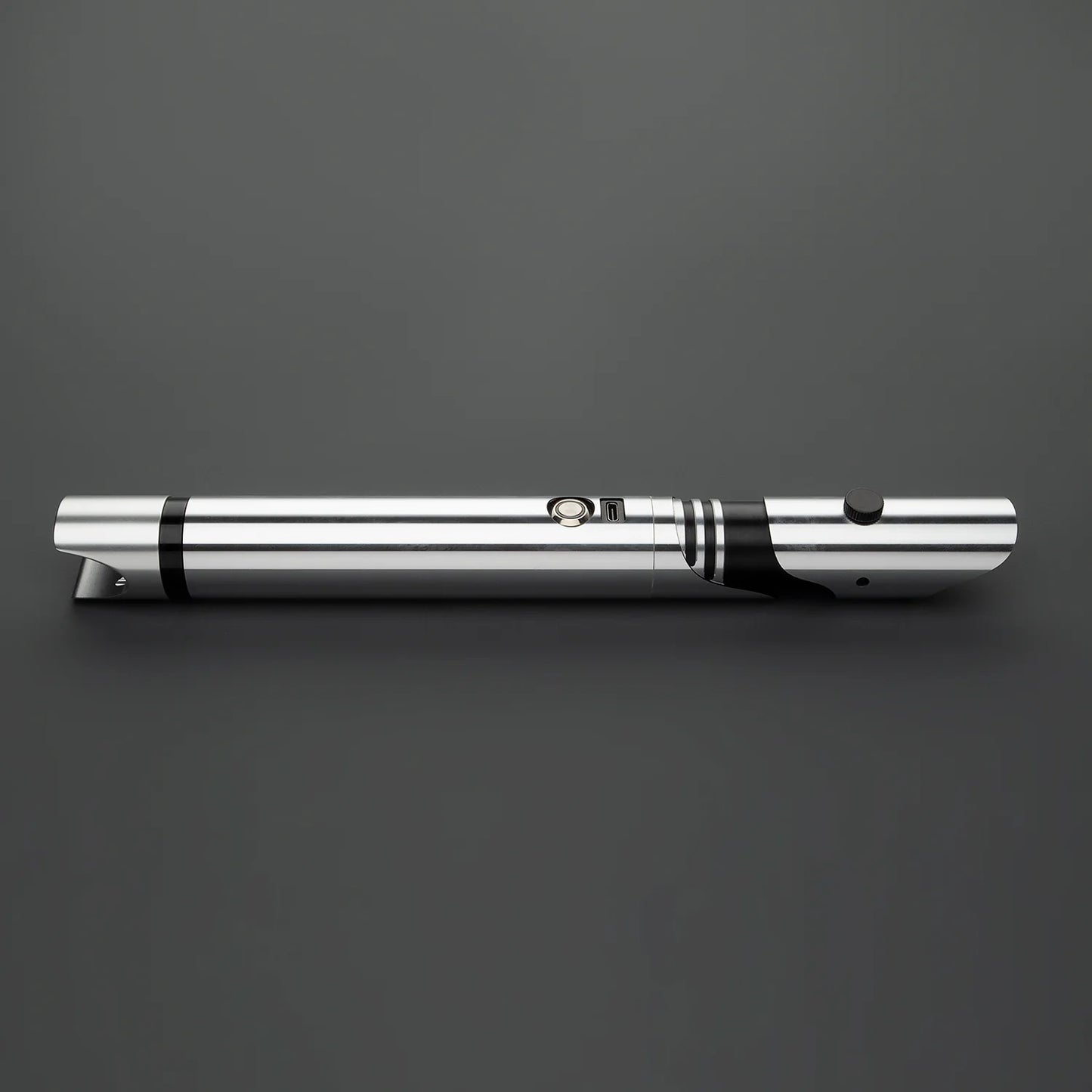 The Polished Chrome Slanted Emitter Custom Red Lightsaber