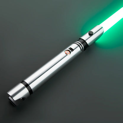 The Polished Chrome Slanted Emitter Custom Red Lightsaber
