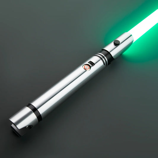 The Polished Chrome Slanted Emitter Custom Red Lightsaber