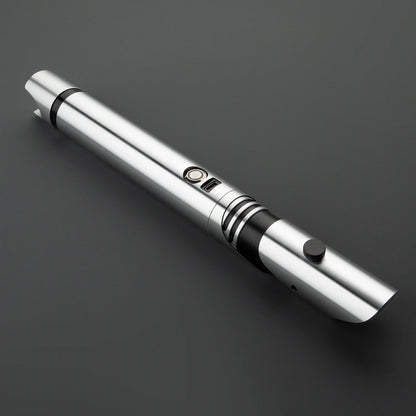 The Polished Chrome Slanted Emitter Custom Red Lightsaber