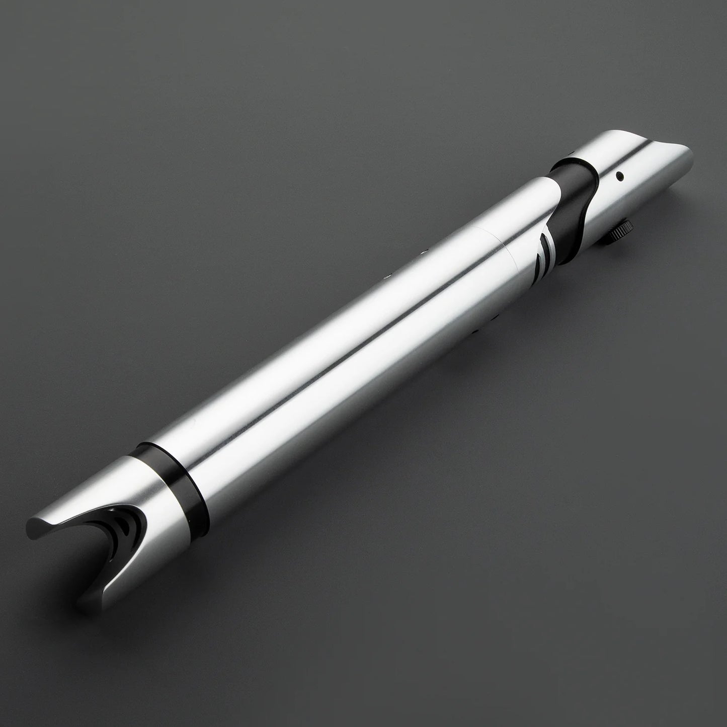 The Polished Chrome Slanted Emitter Custom Red Lightsaber